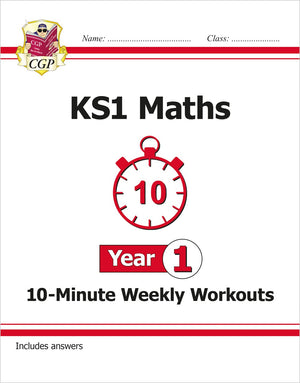 New KS1 Maths 10Minute Weekly Workouts  Year 1 (CGP KS1 Maths),Used
