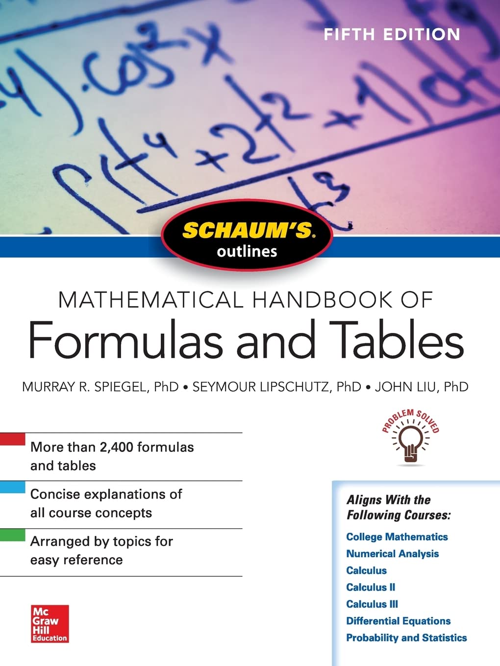 Schaum's Outline of Mathematical Handbook of Formulas and Tables, Fifth Edition (Schaum's Outlines),Used