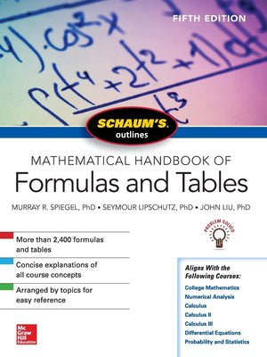 Schaum's Outline of Mathematical Handbook of Formulas and Tables, Fifth Edition (Schaum's Outlines),Used