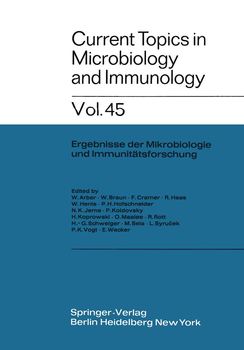 Current Topics in Microbiology and Immunology: Ergebnisse der Mikrobiologie und Immunittsforschung (German Edition),Used