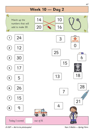 New KS1 Maths Daily Practice Book: Year 2  Spring Term: superb for catching up at home (CGP KS1 Maths),Used