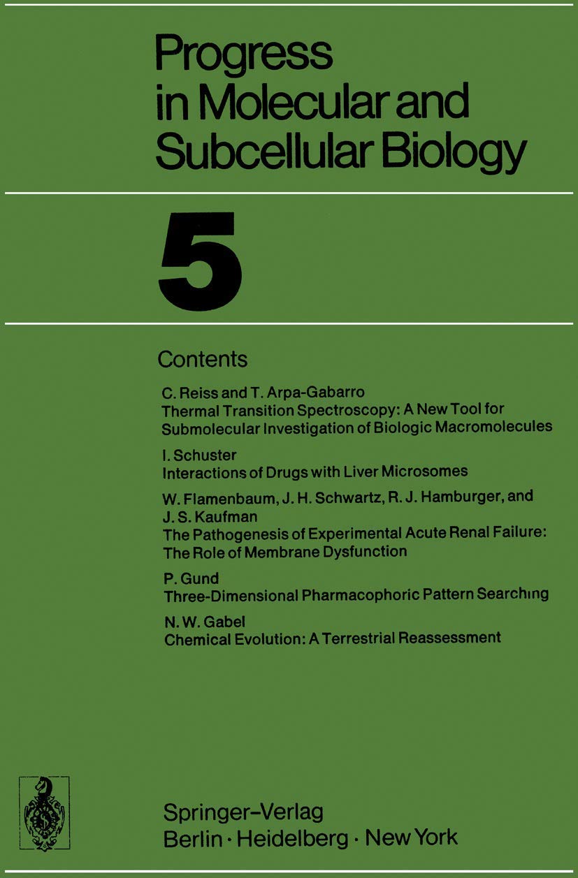 Progress in Molecular and Subcellular Biology (Progress in Molecular and Subcellular Biology, 5),Used