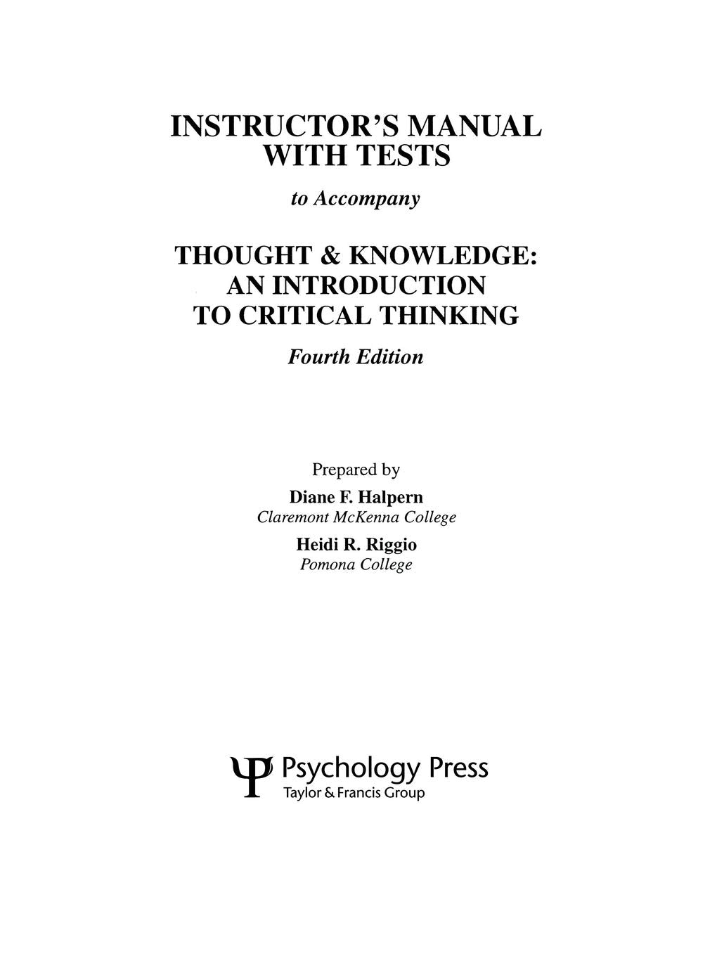Thought and Knowledge,Used