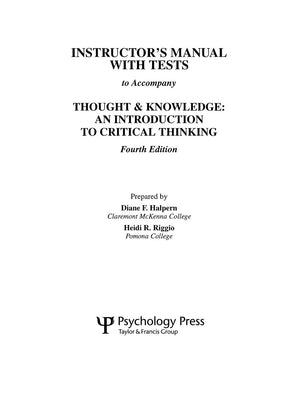 Thought and Knowledge,Used