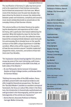 Socialist Modern: East German Everyday Culture And Politics (Social History, Popular Culture, And Politics In Germany),New