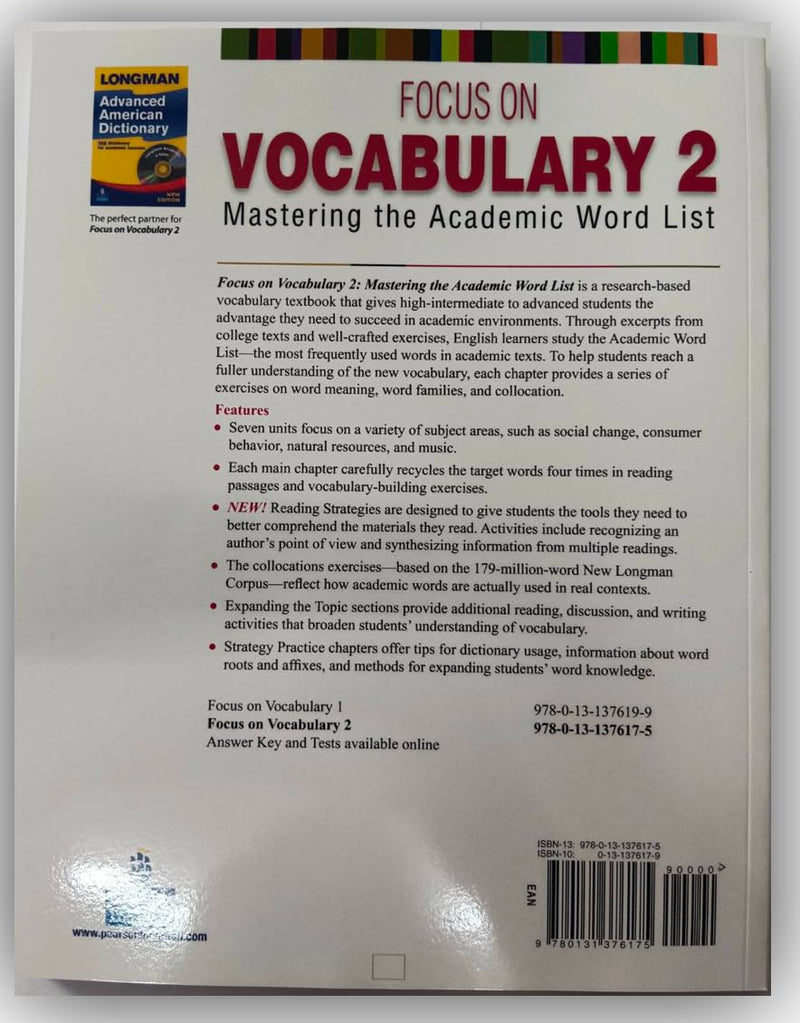 FOCUS ON VOCABULARY 2 2/E STUDENT BOOK 137617,New