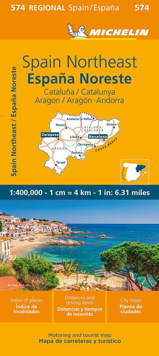 Michelin Spain: Northeast Catalonia, Aragon, Andorra, Map 574 (Maps/Regional (Michelin))