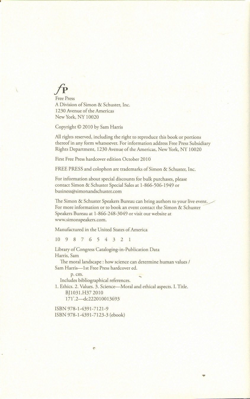 The Moral Landscape: How Science Can Determine Human Values,New