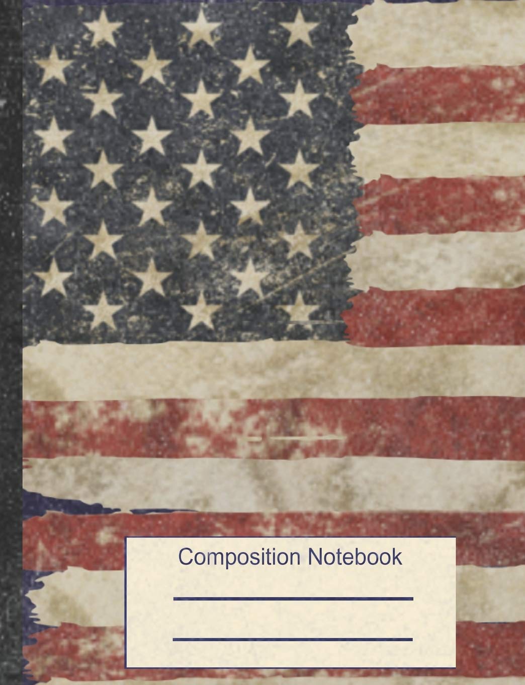 American Flag Composition Notebook: College Rule Distressed Patriotic Exercise Book,Used