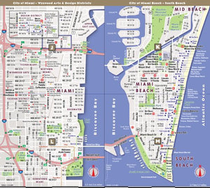 StreetSmart Miami Map by VanDam: Miami Beach & Gold Coast  Laminated pocket size City Street & Freeway Map to Miami and Dade Co,Used