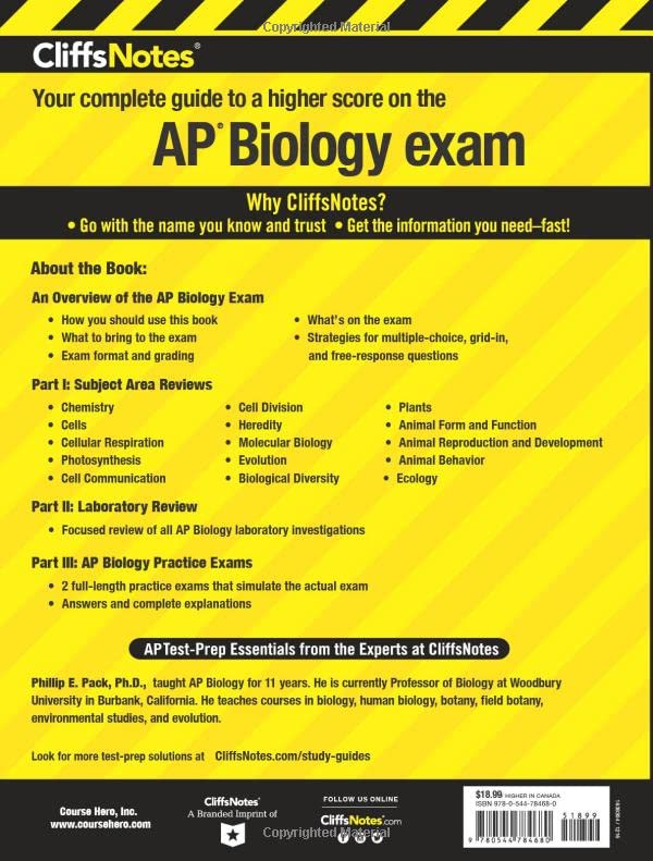 CliffsNotes AP Biology: 5th Edition,New
