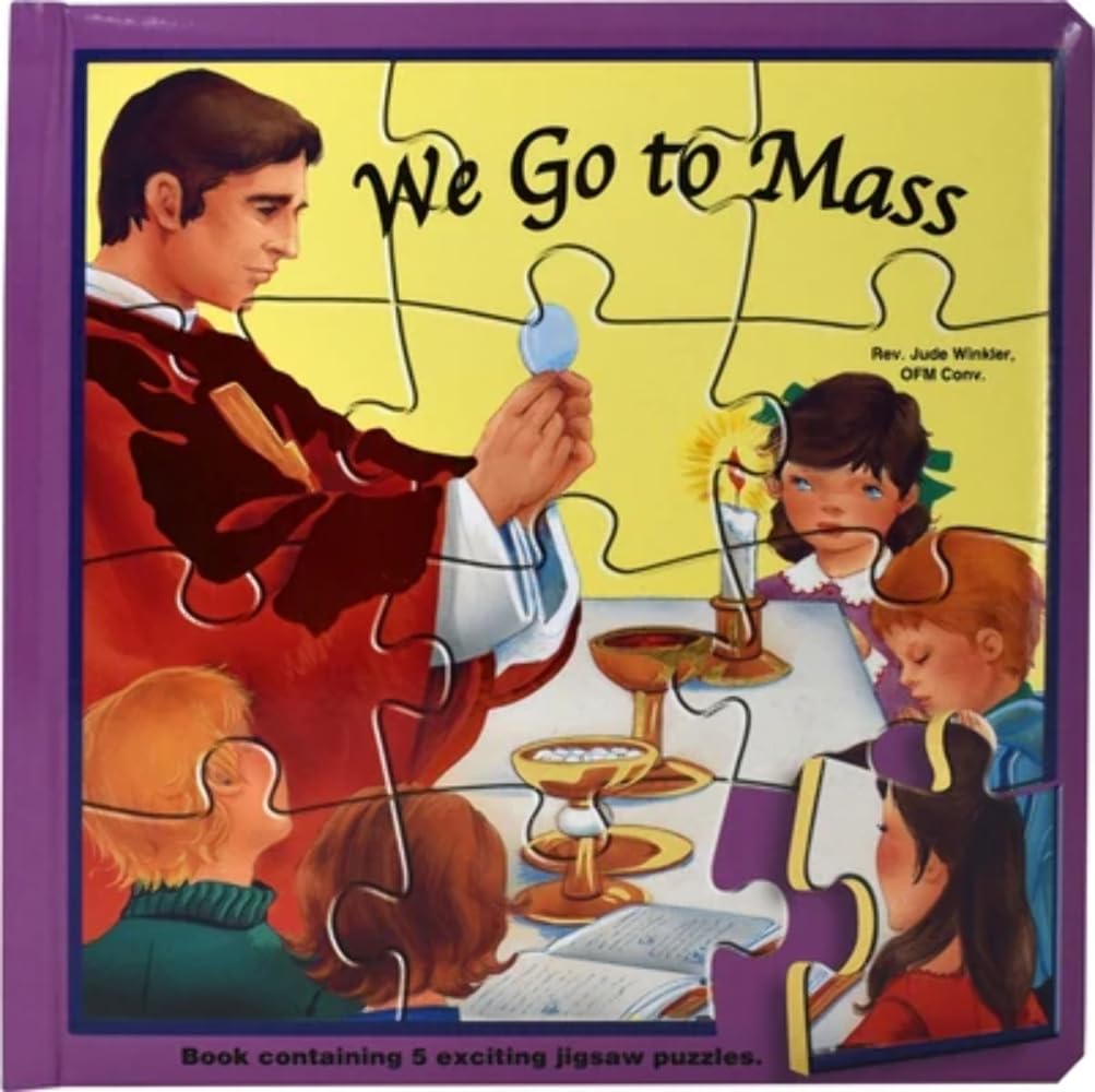 We Go to Mass (Puzzle Book): St. Joseph Puzzle Book: Book Contains 5 Exciting Jigsaw Puzzles,Used