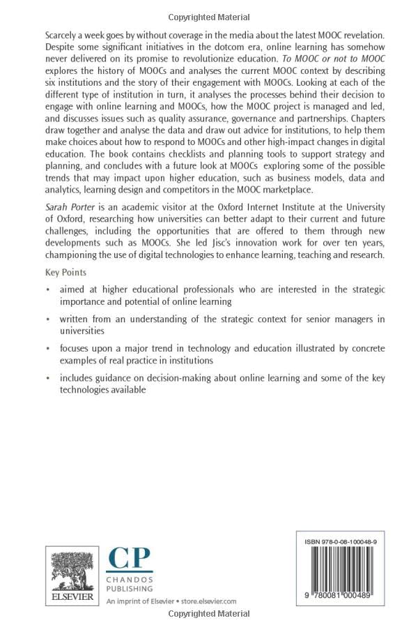 To MOOC or Not to MOOC: How Can Online Learning Help to Build the Future of Higher Education?,Used