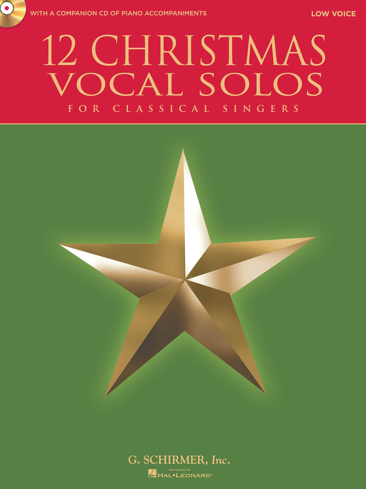 12 Christmas Vocal Solos: For Classical Singers  Low Voice, Book/Cd  With A Cd Of Piano Accompaniments,Used