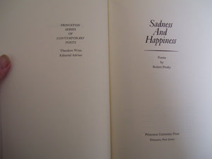 Sadness And Happiness: Poems By Robert Pinsky (Princeton Series Of Contemporary Poets, 1)-used