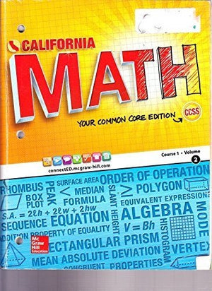 Ca Math Your Common Core Edition Course 1 Volume 2,New
