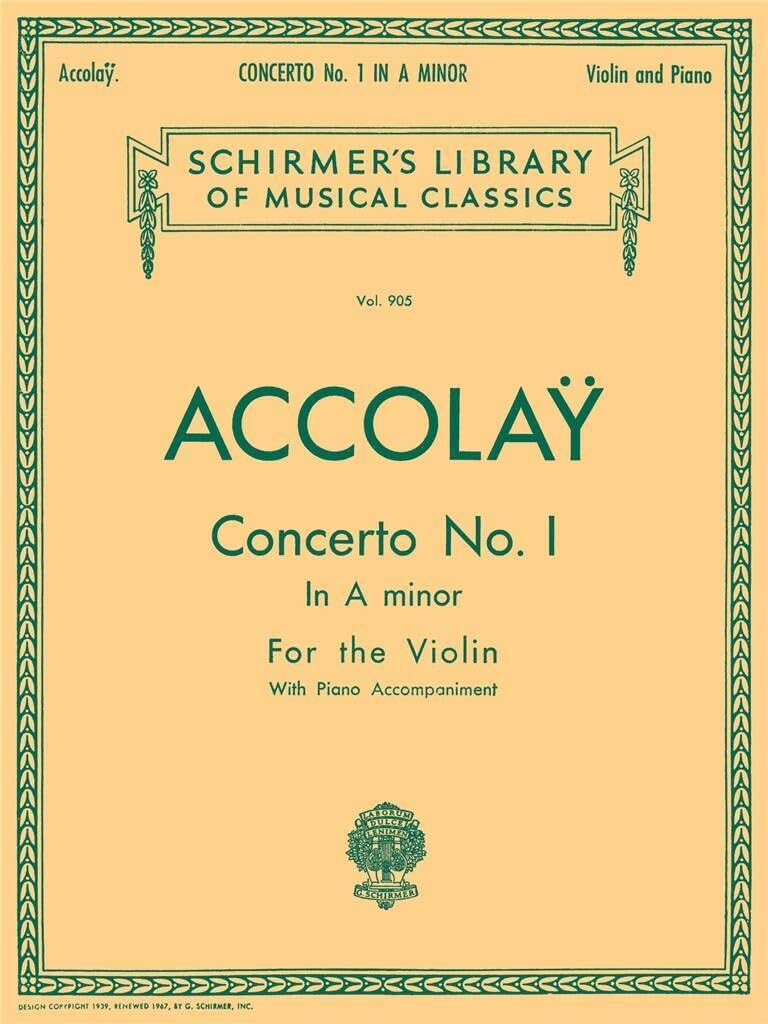 Concerto No. 1 in A Minor: Schirmer Library of Classics Volume 905 Violin with Piano Accompaniment (Schirmer's Library of Musica,Used
