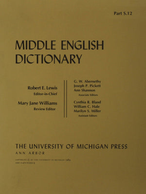 Middle English Dictionary (Volume S.12)