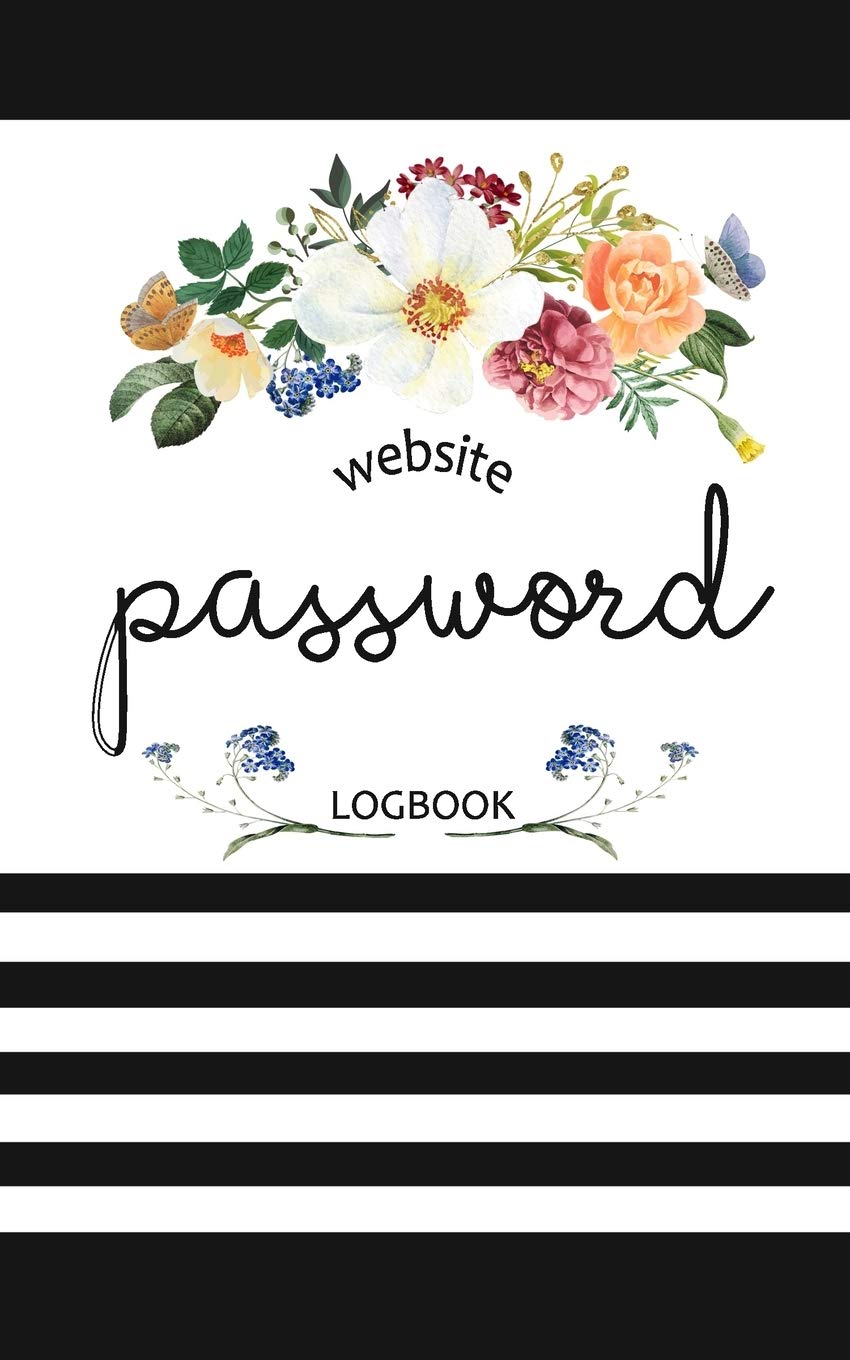 website password logbook: Internet Password Logbook Large Print with Tabs  Colorful Flower Design black Color Cover,Used