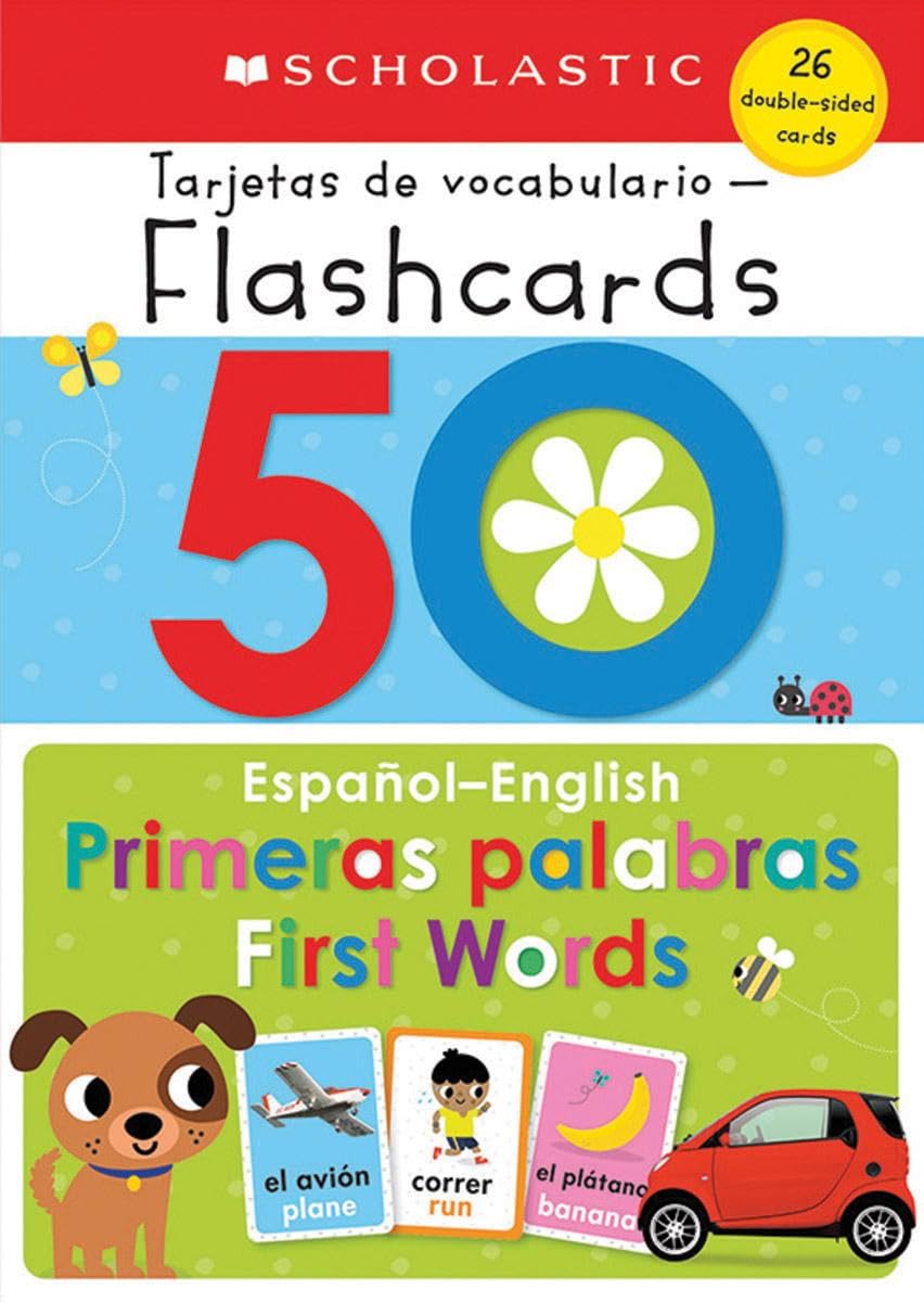 50 SpanishEnglish First Words: Scholastic Early Learners (Flashcards),Used