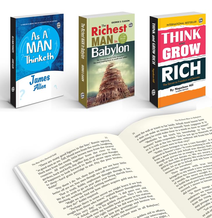 Classic English Novels - Think & Grow Rich, The Richest Man In Babylon And As A Man Thinketh : (Pack Of 3) Books For Financial Freedom, Wealth Building Books