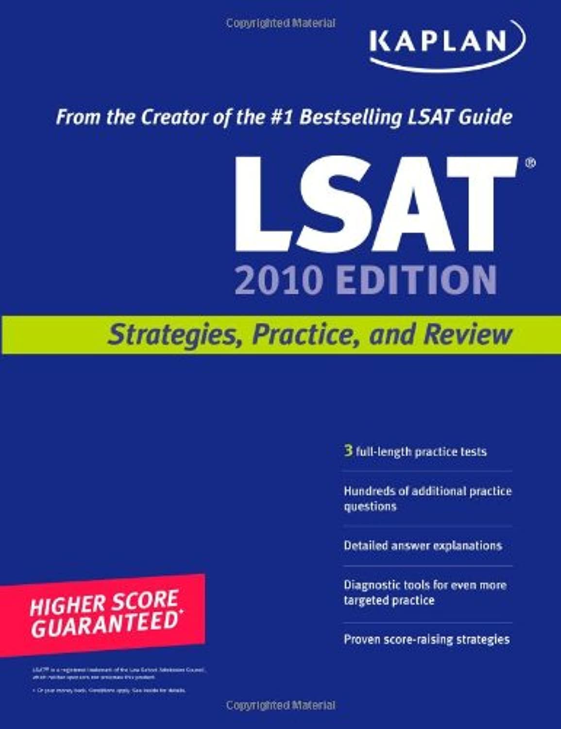 Kaplan LSAT 2010 Edition: Strategies, Practice, and Review,Used