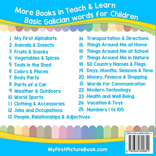 My First Galician Alphabets Picture Book with English Translations: Bilingual Early Learning & Easy Teaching Galician Books for ,Used