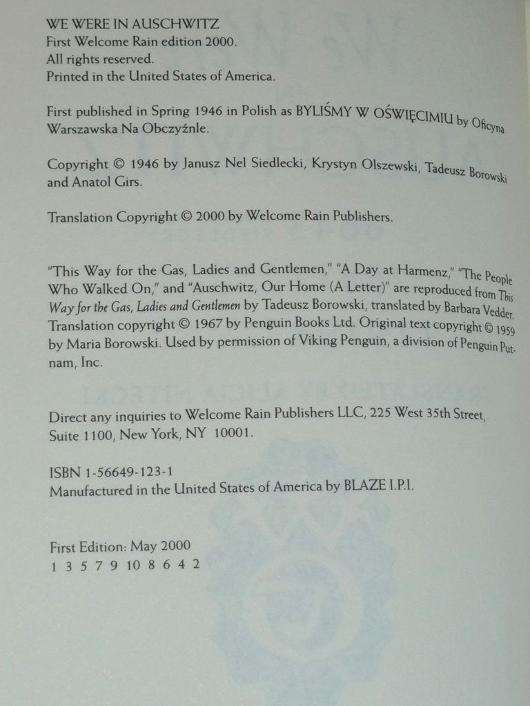 We Were in Auschwitz,Used