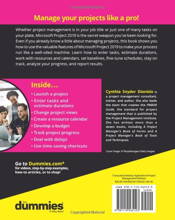 Microsoft Project 2019 For Dummies (Project for Dummies),Used