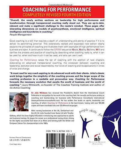 Coaching For Performance: Growing Human Potential And Purpose  The Principles And Practice Of Coaching And Leadership, 4Th Edit