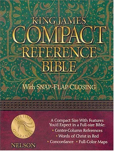 Holy Bible King James Version Compact Reference Bible Snap Flap,Used