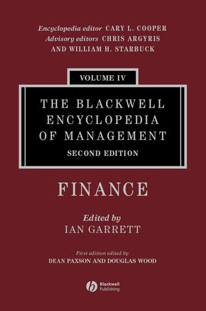 The Blackwell Encyclopedia of Management: Finance (The Blackwell Encyclopedia of Management, 4),Used