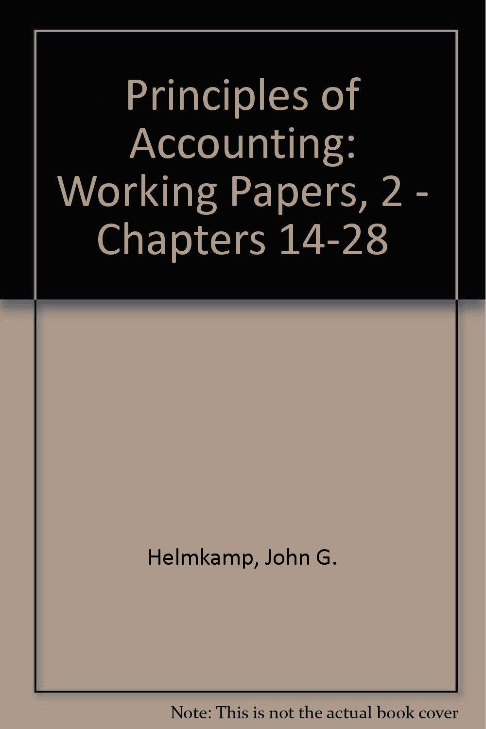 Principles of Accounting, Working Papers 2,Used