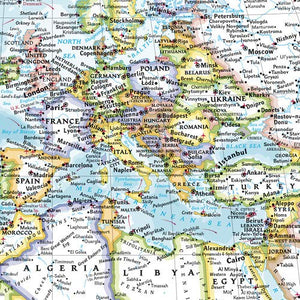 National Geographic World Wall Map  Classic  Laminated (43.5 x 30.5 in) (National Geographic Reference Map),Used