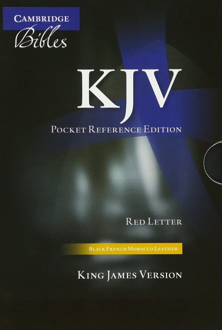 KJV Pocket Reference Bible, Black French Morocco Leather with Zip Fastener, Redletter Text, KJ243:XRZ Black French Morocco Leat