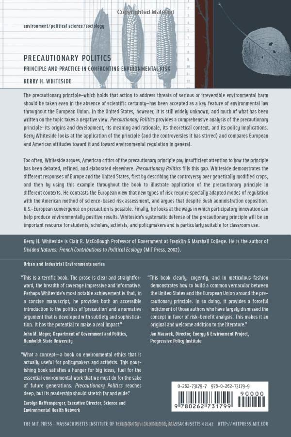 Precautionary Politics: Principle and Practice in Confronting Environmental Risk (Urban And Industrial Environments),Used