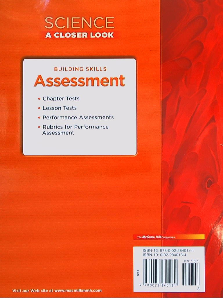 Science, A Closer Look, Grade 5, Assessment Book (ELEMENTARY SCIENCE CLOSER LOOK),Used