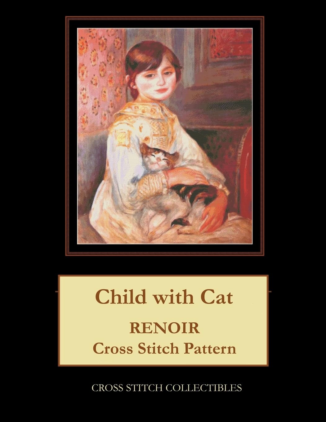 Child with Cat: Renoir Cross Stitch Pattern,Used
