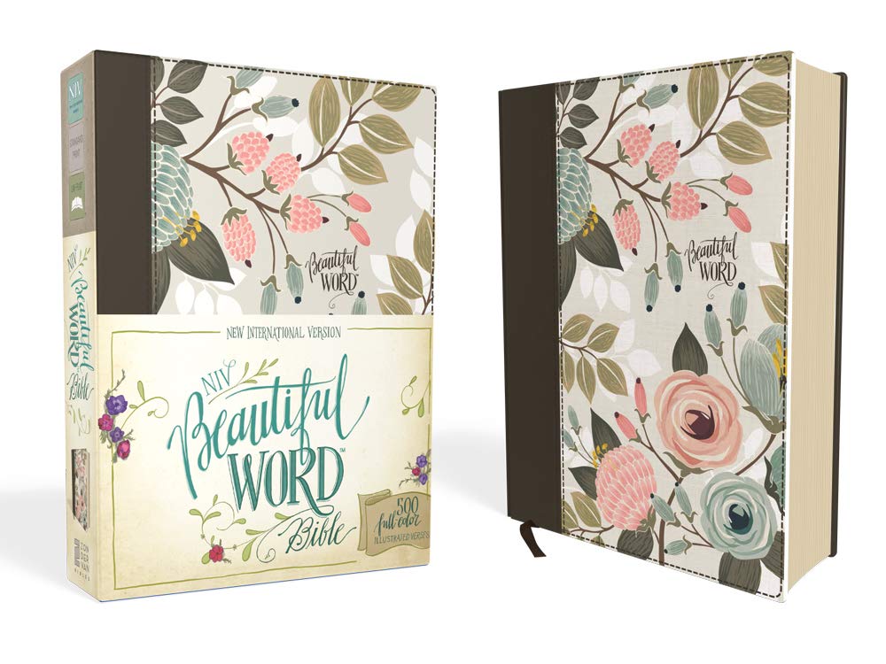 NIV, Beautiful Word Bible, Cloth over Board, Multicolor Floral: 500 FullColor Illustrated Verses,Used