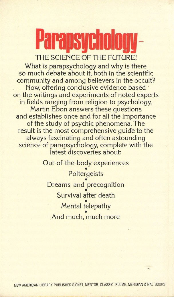 Handbook Of Parapsychology, The Signet,New
