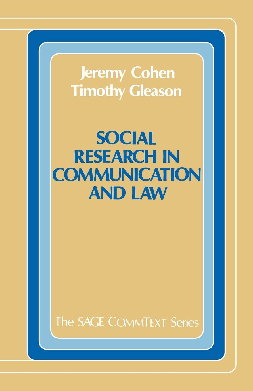 Social Research In Communication And Law (Commtext Series),Used