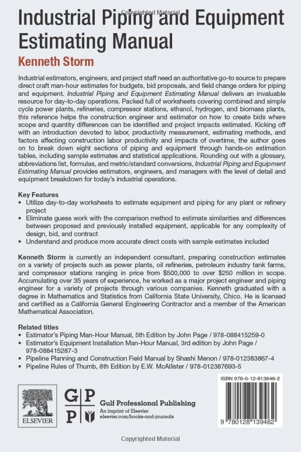 Industrial Piping and Equipment Estimating Manual,Used