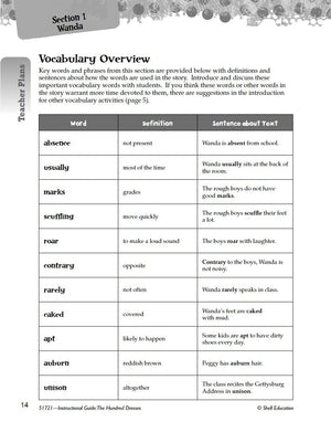 The Hundred Dresses: An Instructional Guide for Literature  Novel Study Guide for Elementary School Literature with Close Readi,Used