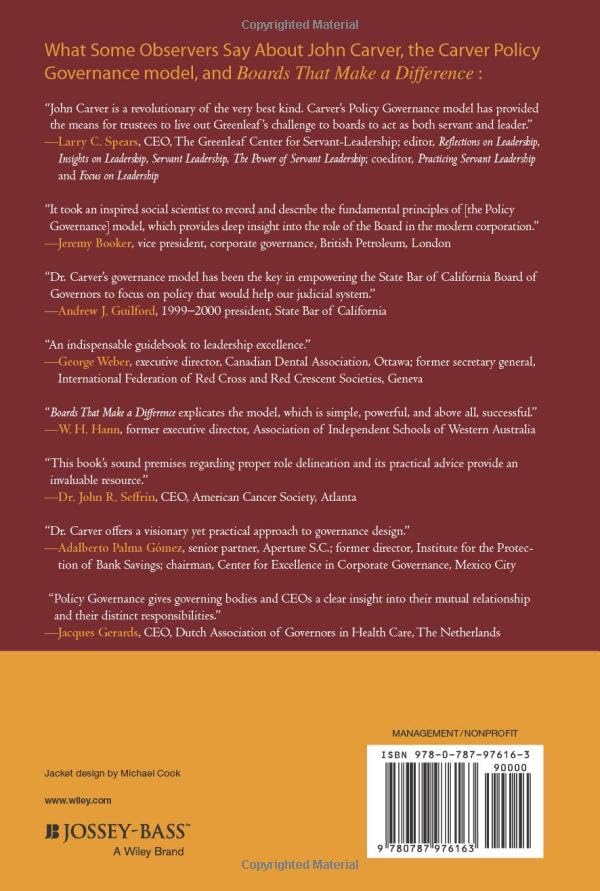 Boards That Make a Difference: A New Design for Leadership in Nonprofit and Public Organizations,Used
