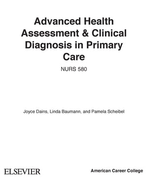 Advanced Health Assessment and Clinical Diagnosis in Primary Care,New