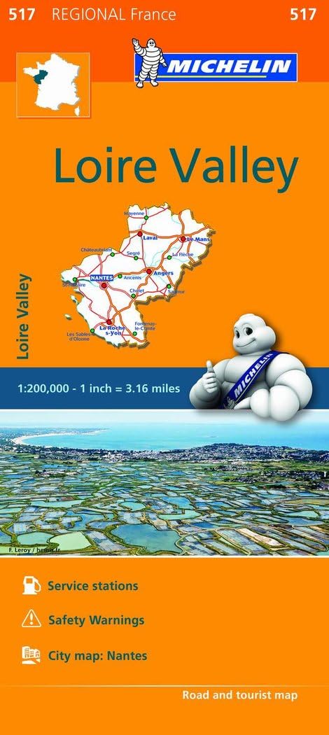 Michelin Regional Maps: France: Loire Valley Map 517 (Michelin Regional France, 517),Used