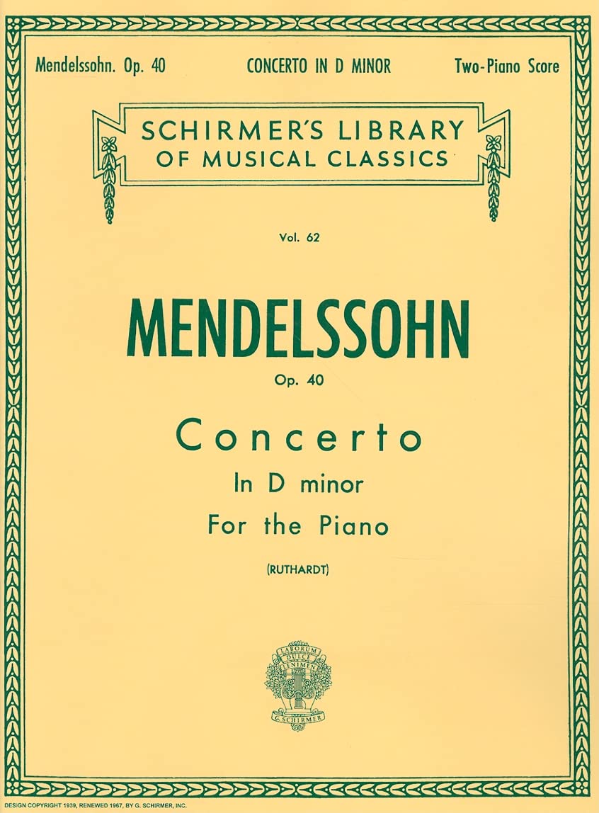 Concerto No. 2 in D Minor, Op. 40: Schirmer Library of Classics Volume 62 Piano Duet NFMC 20242028 Selection (Schirmer's Librar,Used