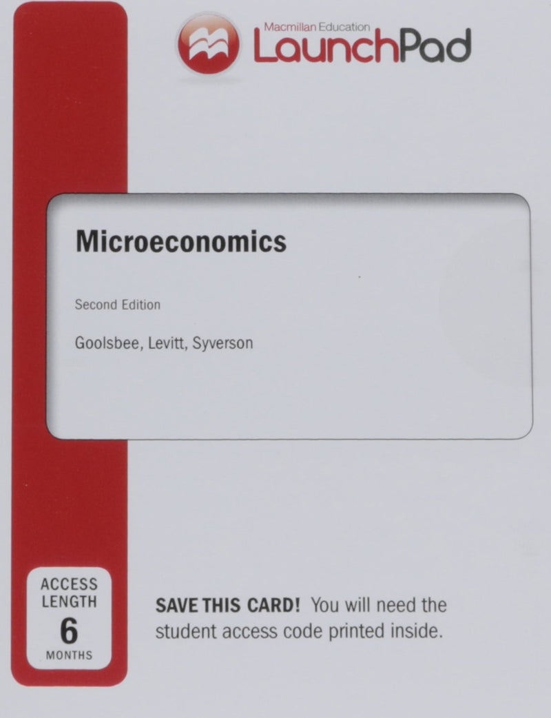 Looseleaf Version for Microeconomics 2e & LaunchPad for Goolsbee's Microeconomics 2e (Six Month Access),Used