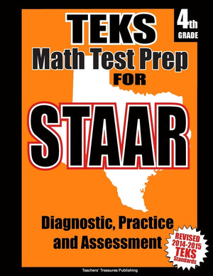 TEKS 4th Grade Math Test Prep for STAAR,Used