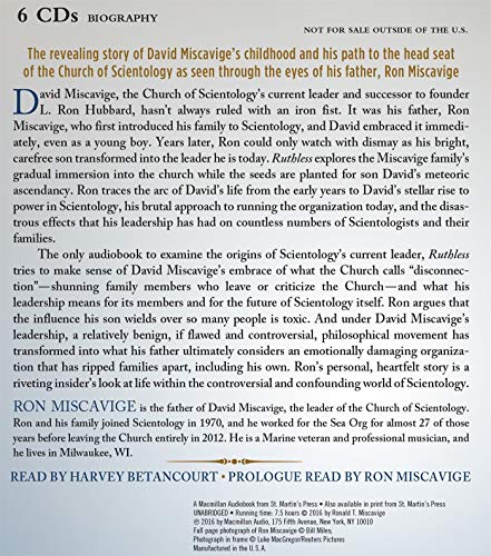 Ruthless: Scientology, My Son David Miscavige, and Me,Used